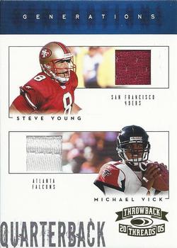 2005 Donruss Throwback Threads - Generations Material #G-18 Steve Young / Michael Vick Front