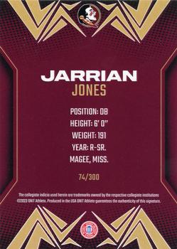 2023 ONIT Athlete Florida State Seminoles #107 Jarrian Jones Back