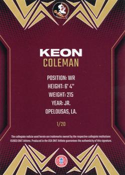2023 ONIT Athlete Florida State Seminoles #112 Keon Coleman Back