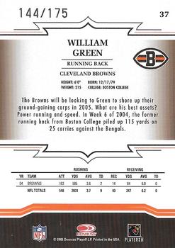 2005 Donruss Throwback Threads - Green #37 William Green Back