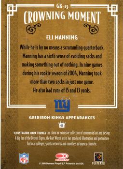 2005 Donruss Throwback Threads - Gridiron Kings #GK-13 Eli Manning Back