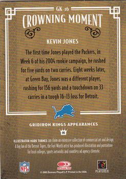 2005 Donruss Throwback Threads - Gridiron Kings #GK-16 Kevin Jones Back