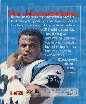 1997 Fleer Goudey - Heads Up #3 Tim Biakabutuka Back