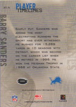 2005 Donruss Throwback Threads - Player Timelines #PT-4 Barry Sanders Back
