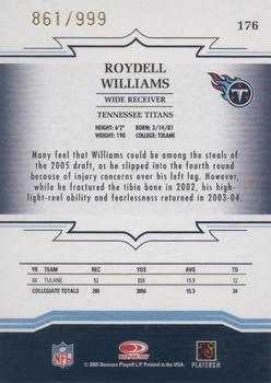 2005 Donruss Throwback Threads - Retail Foil Rookies #176 Roydell Williams Back