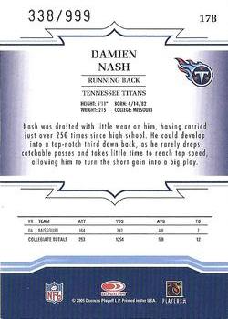 2005 Donruss Throwback Threads - Retail Foil Rookies #178 Damien Nash Back
