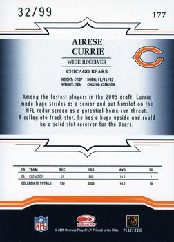 2005 Donruss Throwback Threads - Silver Holofoil #177 Airese Currie Back