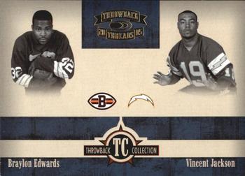 2005 Donruss Throwback Threads - Throwback Collection #TC-13 Braylon Edwards / Vincent Jackson Front