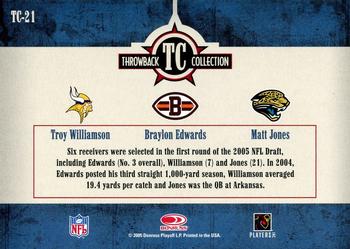2005 Donruss Throwback Threads - Throwback Collection #TC-21 Troy Williamson / Braylon Edwards / Matt Jones Back