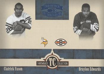2005 Donruss Throwback Threads - Throwback Collection Blue #TC-8 Ciatrick Fason / Braylon Edwards Front