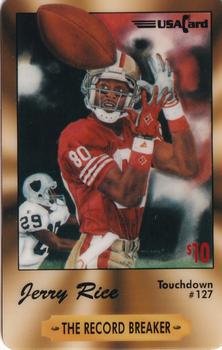 1994 USACard Jerry Rice The Record Breaker Phone Card #NNO Jerry Rice Front