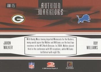 2005 Donruss Zenith - Autumn Warriors Silver #AW-15 Javon Walker / Roy Williams Back