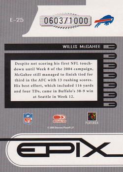 2005 Donruss Zenith - Epix Orange 1st Down #E-25 Willis McGahee Back