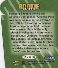 1997 Fleer Goudey II - Rookie Classics #14RC Orlando Pace Back