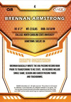 2024 SAGE HIT #4 Brennan Armstrong Back