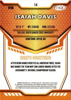 2024 SAGE HIT #14 Isaiah Davis Back