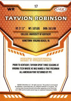 2024 SAGE HIT #17 Tayvion Robinson Back