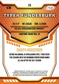 2024 SAGE HIT #28 Tyrek Funderburk Back