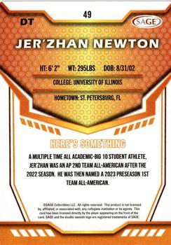 2024 SAGE HIT #49 Jer'Zhan Newton Back