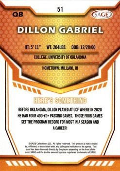 2024 SAGE HIT #51 Dillon Gabriel Back