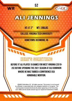 2024 SAGE HIT #52 Ali Jennings Back