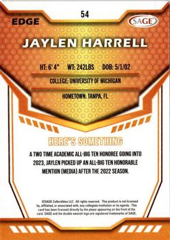 2024 SAGE HIT #54 Jaylen Harrell Back