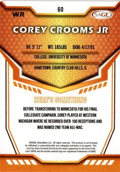 2024 SAGE HIT #60 Corey Crooms Jr. Back