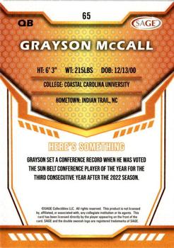 2024 SAGE HIT #65 Grayson McCall Back