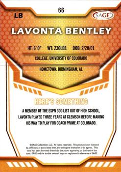 2024 SAGE HIT #66 LaVonta Bentley Back