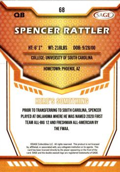 2024 SAGE HIT #68 Spencer Rattler Back