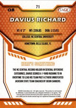 2024 SAGE HIT #71 Davius Richard Back