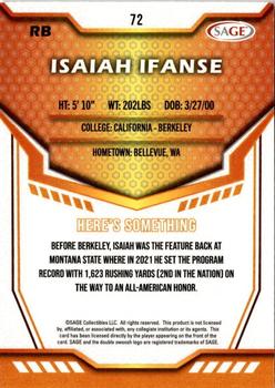 2024 SAGE HIT #72 Isaiah Ifanse Back