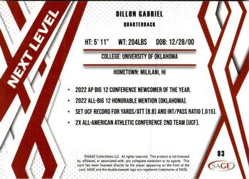 2024 SAGE HIT #83 Dillon Gabriel Back