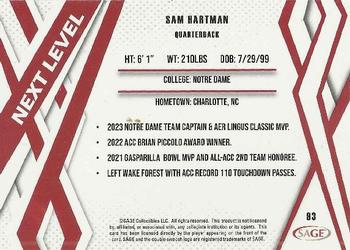 2024 SAGE HIT #93 Sam Hartman Back