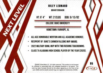 2024 SAGE HIT #95 Riley Leonard Back