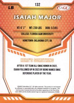 2024 SAGE HIT #132 Isaiah Major Back