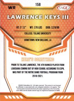 2024 SAGE HIT #158 Lawrence Keys III Back