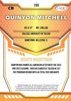 2024 SAGE HIT #199 Quinyon Mitchell Back