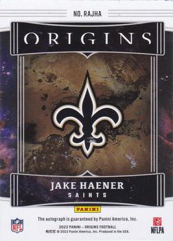 2023 Panini Origins - Origins Autographs Silver Ink #RAJHA Jake Haener Back