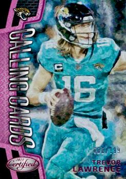 2023 Panini Certified - Calling Cards Mirror Pink #CALL-6 Trevor Lawrence Front