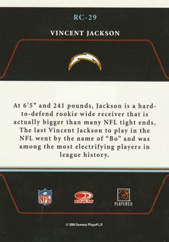 2005 Donruss Zenith - Rookie Roll Call Silver #RC-29 Vincent Jackson Back