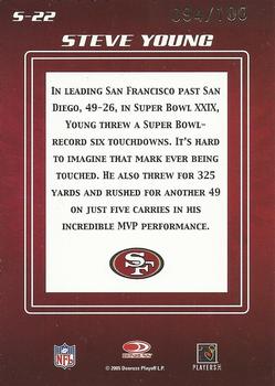 2005 Donruss Zenith - Spellbound Gold #S-22 Steve Young Back
