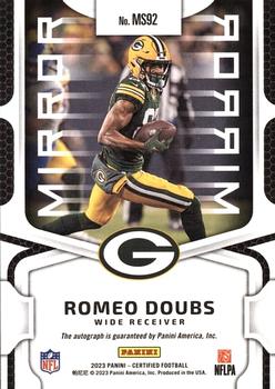 2023 Panini Certified - Mirror Signatures #MS92 Romeo Doubs Back
