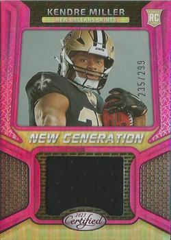 2023 Panini Certified - New Generation Jerseys Mirror Pink #NGJM-37 Kendre Miller Front
