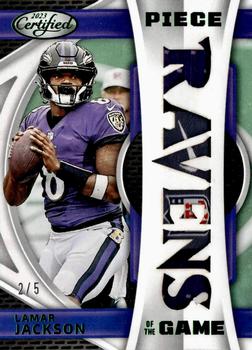 2023 Panini Certified - Piece of the Game Green #POG-5 Lamar Jackson Front
