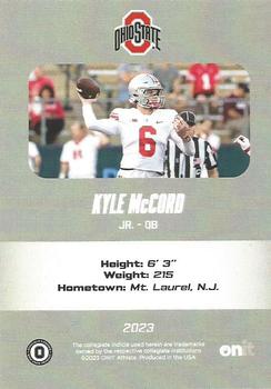 2023 ONIT Athlete Ohio State Buckeyes #66 Kyle McCord Back