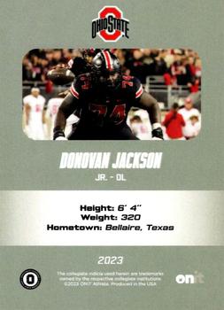 2023 ONIT Athlete Ohio State Buckeyes #105 Donovan Jackson Back