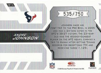 2005 Leaf Certified Materials - Certified Potential #CP-14 Andre Johnson Back