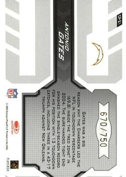 2005 Leaf Certified Materials - Certified Potential #CP-21 Antonio Gates Back