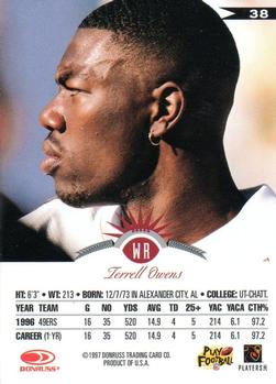 1997 Leaf #38 Terrell Owens Back